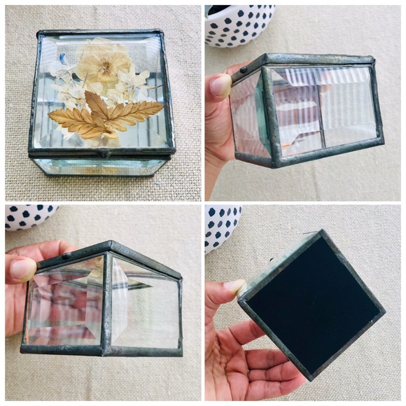 🎈Sold🌿 Vintage Pressed Flower Prism Mirror Box - Picture 4 of 7